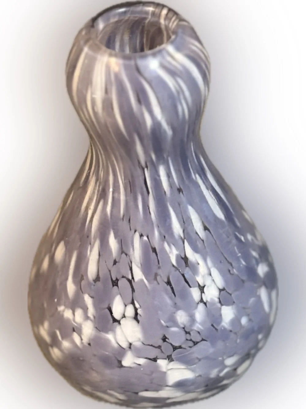 Hand-Blown Purple and White Decorative Vase - Home Art